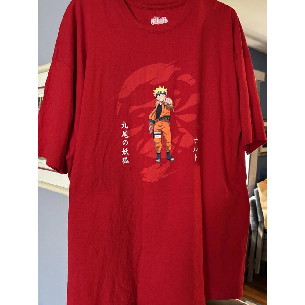 2002 Naruto XXL Red T-Shirt Vintage Very Rare Style